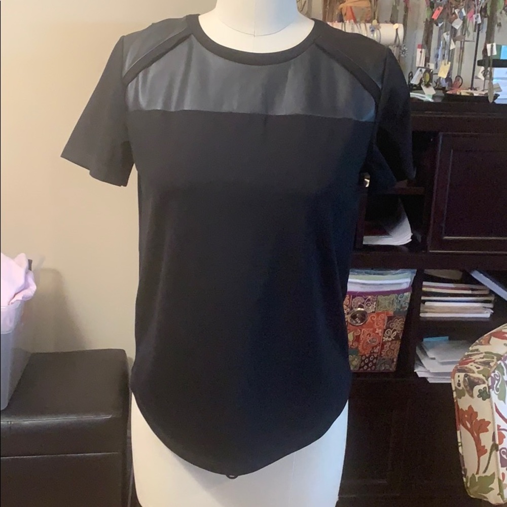 Black Ann Taylor short sleeve blouse